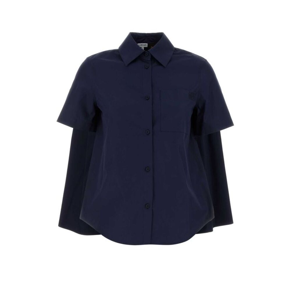 Loewe Paula's Ibiza Women Navy Blue Poplin Paula S Ibiza Shirt